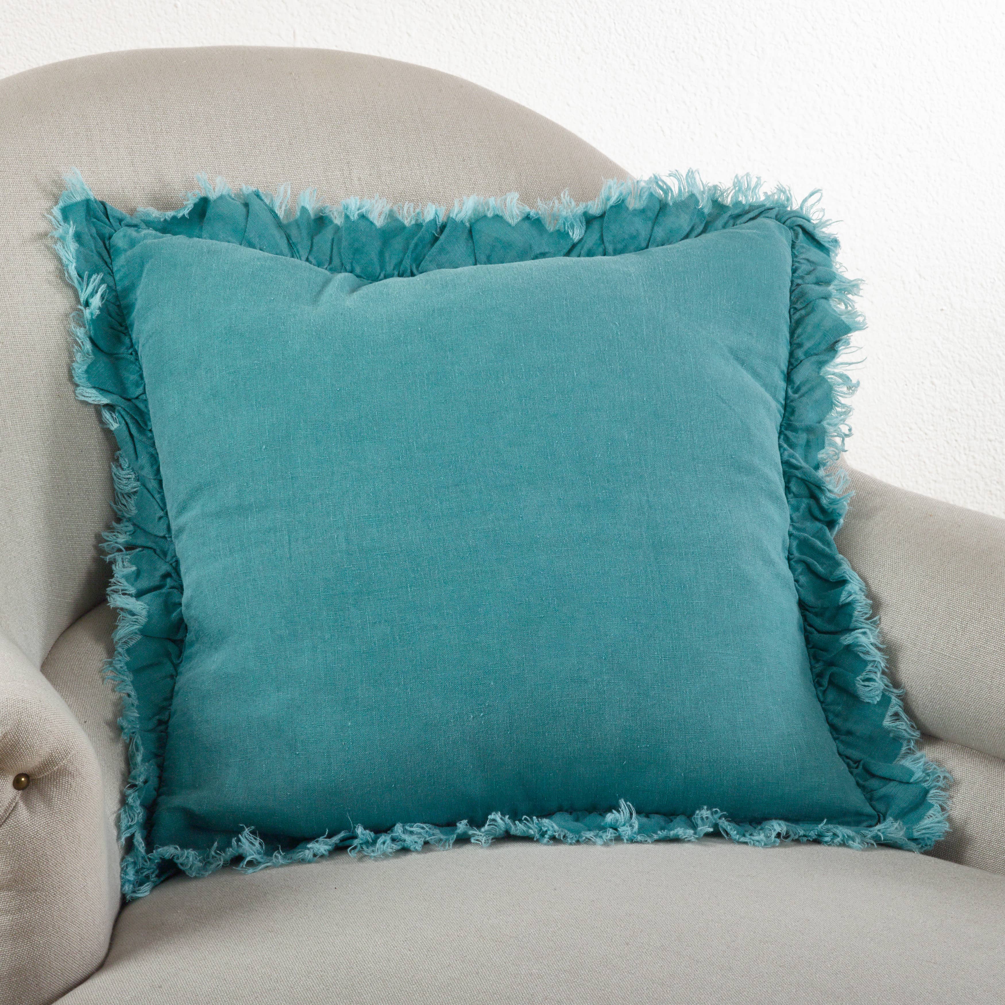 Ruffled Design Pillow - Down Filled