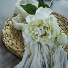 15" Cream Peony Bloom Spray Decor