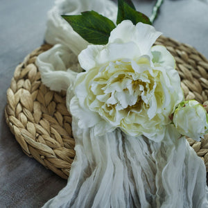15" Cream Peony Bloom Spray Decor