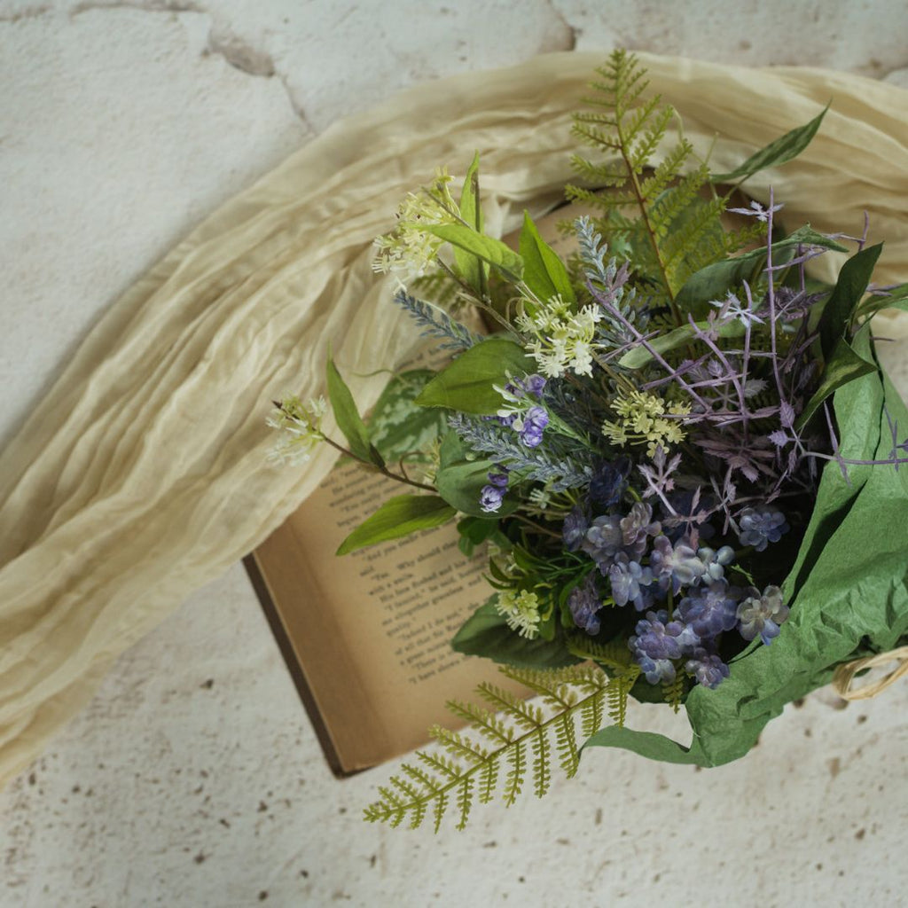16.5" Lavender & Succulent Bouquet - Faux Floral Decor