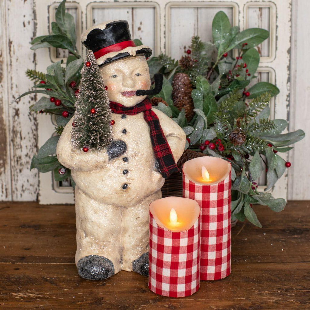 16" Christmas Snowman Decor Holding a Tree