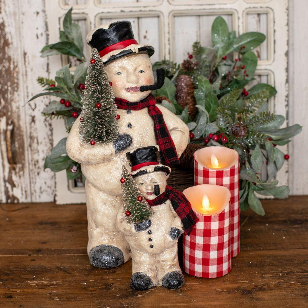 16" Christmas Snowman Decor Holding a Tree