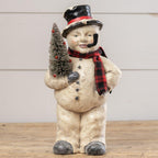16" Christmas Snowman Decor Holding a Tree