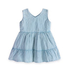 River Soft Hand-Dyed Denim Baby Dress + Bloomer