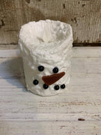 Snowman Bumpy White Moving Flame LED Candle 3in by 4in