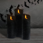 Small Black Candles with Moving Flame