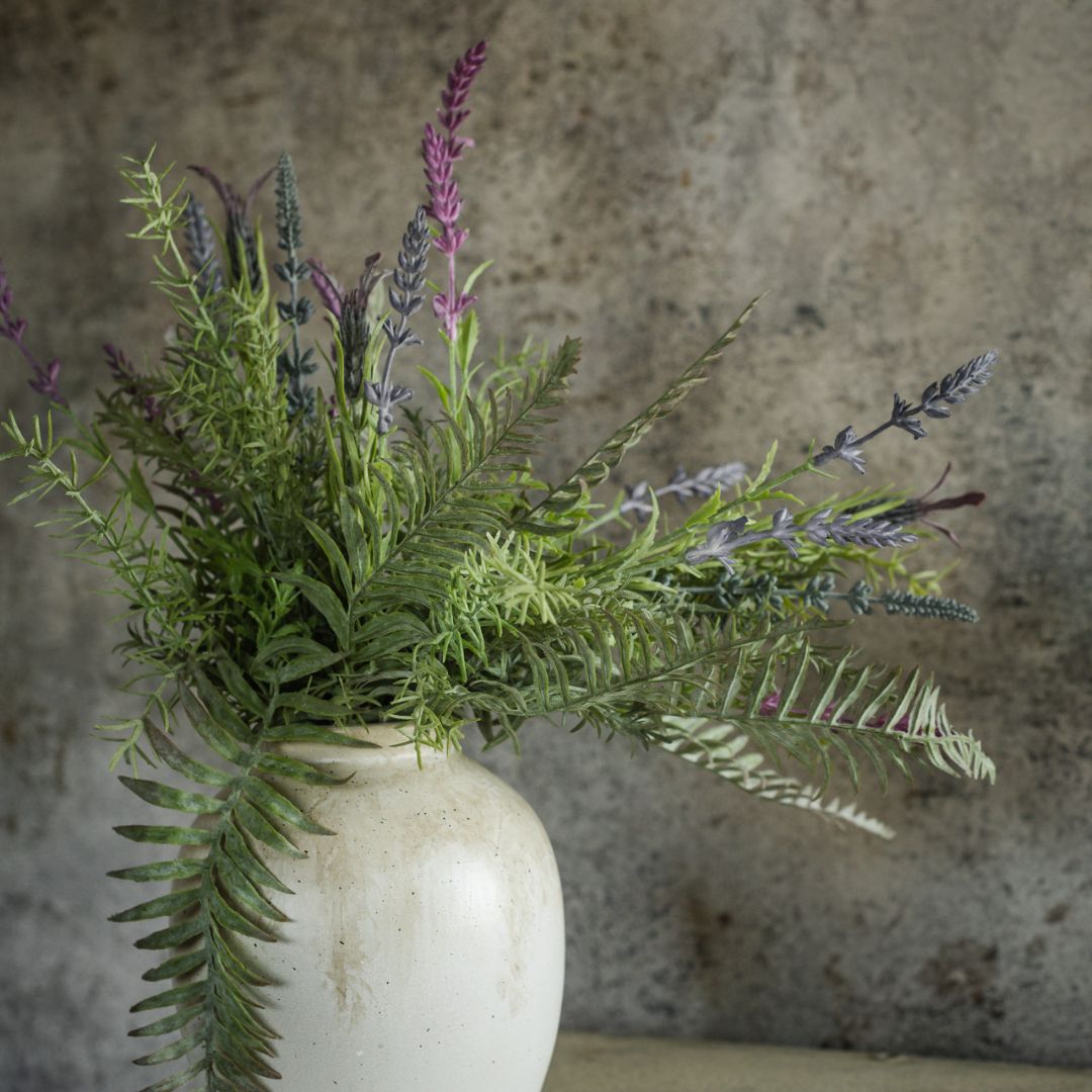 18" Lavender & Fern Bush - Faux Plant Decor
