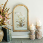 18.75" Dried Floral in Arched Frame Wall Art