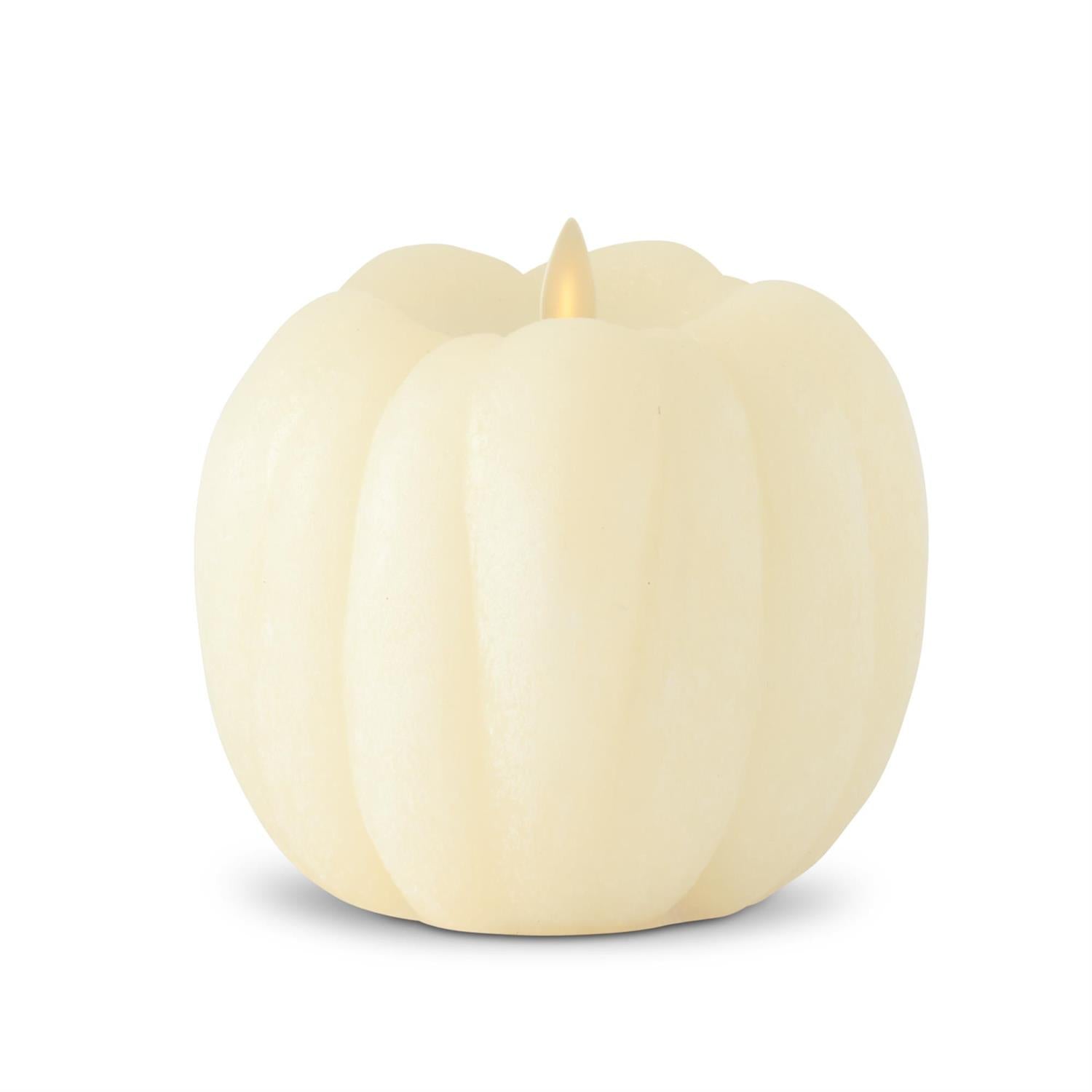 4.5" White Pumpkin Luminara Candle