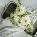 18" Cream Gerbera Daisy Bouquet - Faux Flower Decor