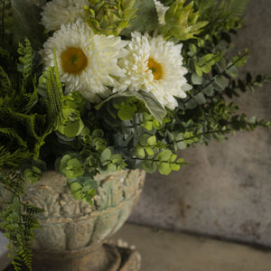 18" Cream Gerbera Daisy Bouquet - Faux Flower Decor