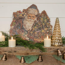 19" Metal Santa with Gifts & Tree Plaque
