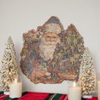 19" Metal Santa with Gifts & Tree Plaque
