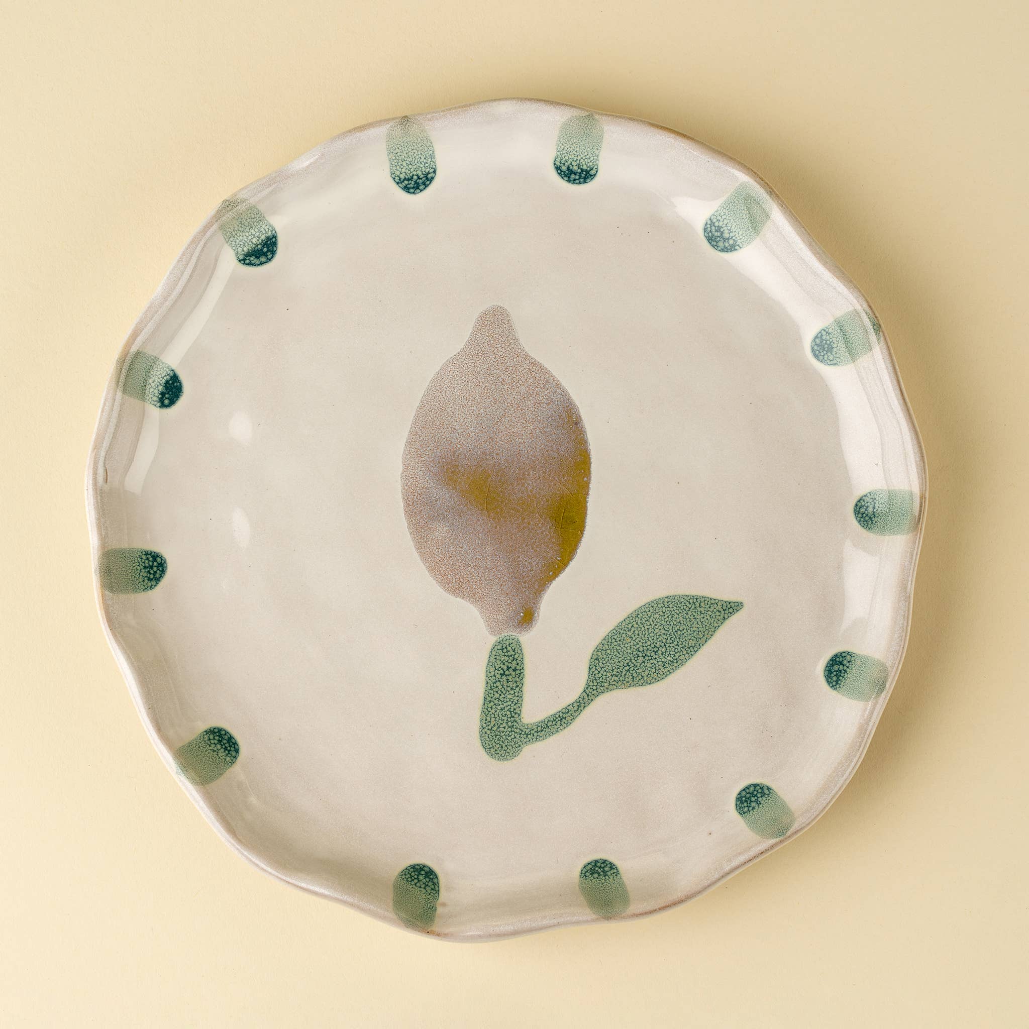 Painted Petals Plate L, Lemon