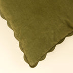 Moss Corduroy Scallop Pillow