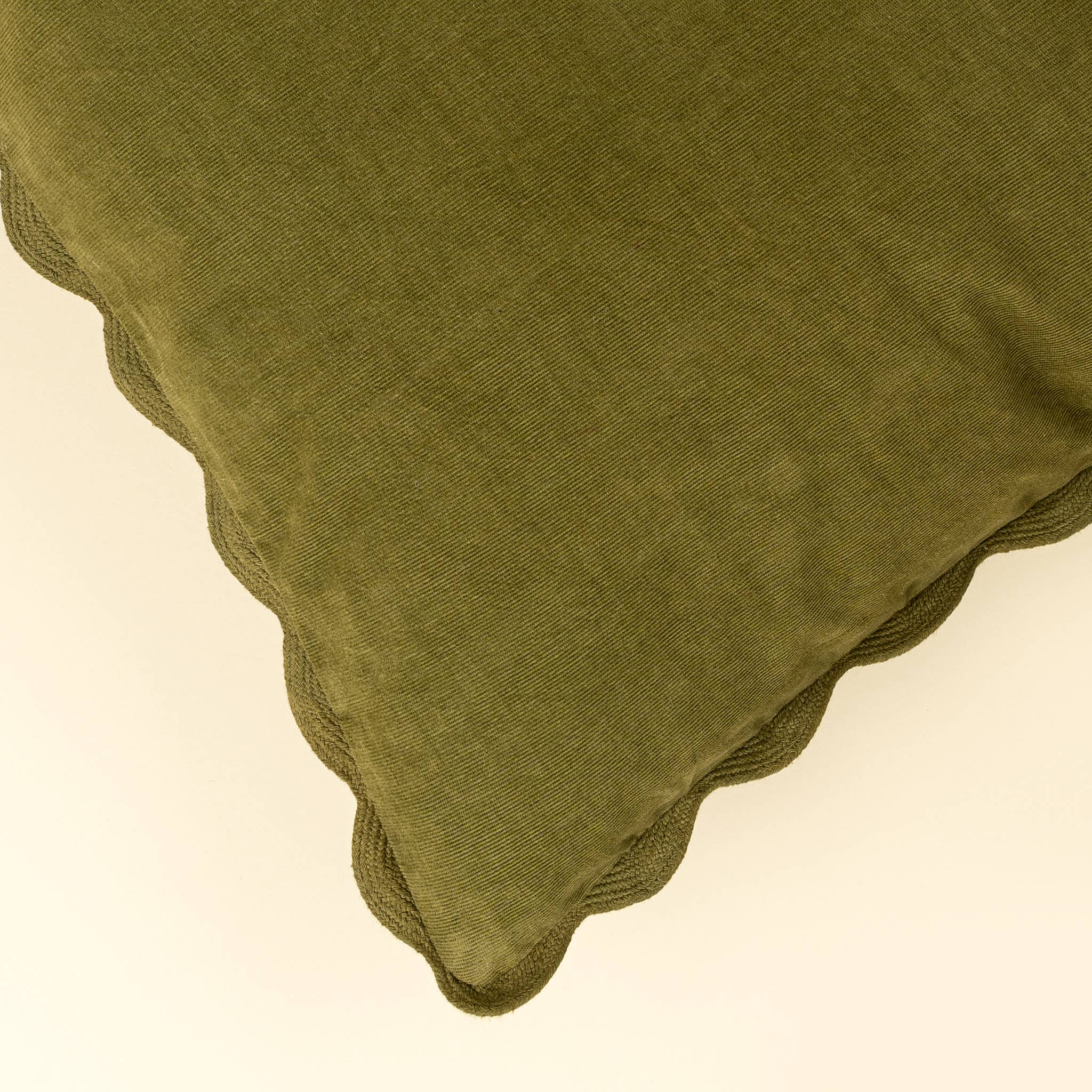 Moss Corduroy Scallop Pillow