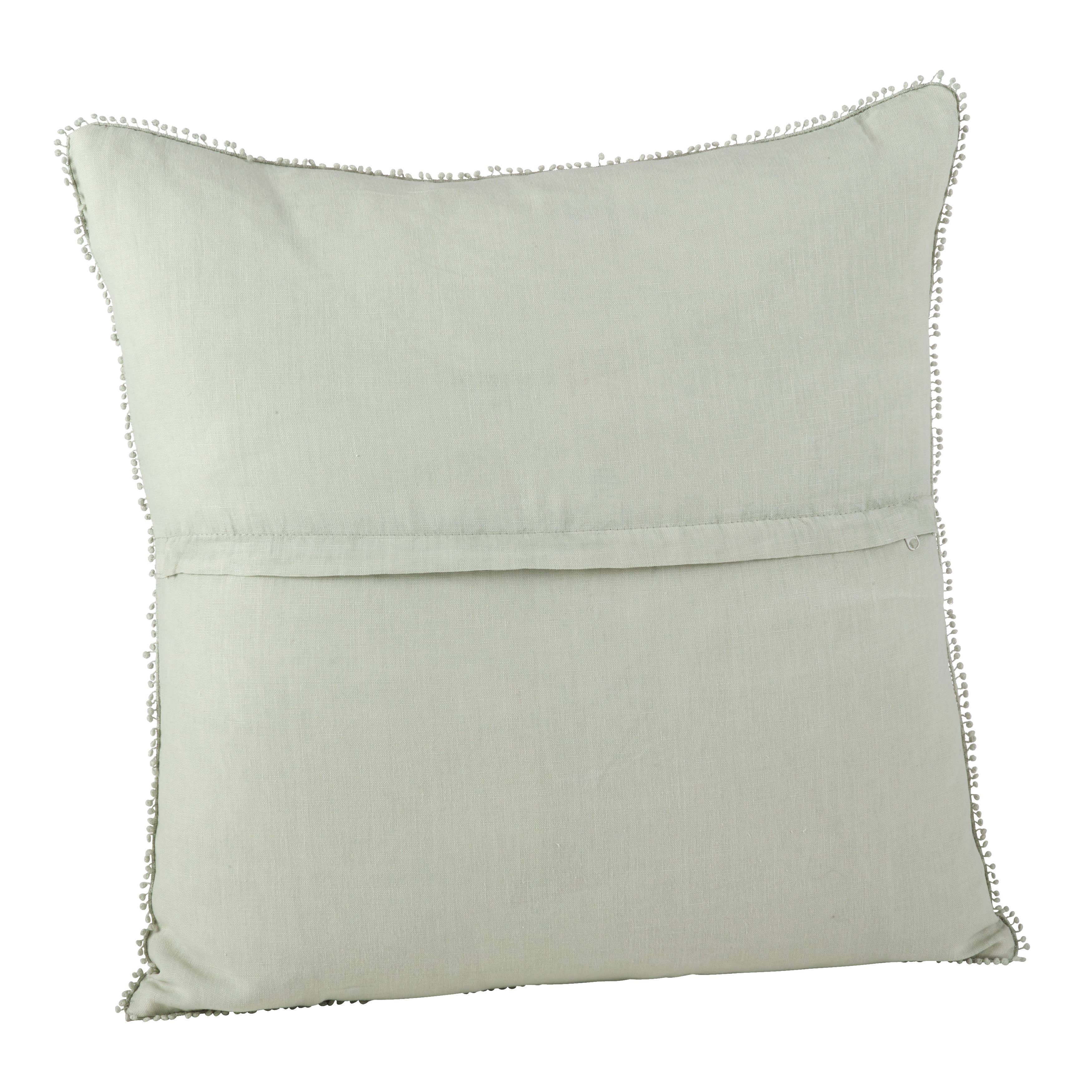 Pompom Design Pillow - Down Filled
