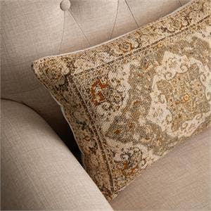 Lumbar Pillow - Knubby Slub Antique Rug, Rust (PC)
