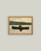 Fisherman Framed Antique Art
