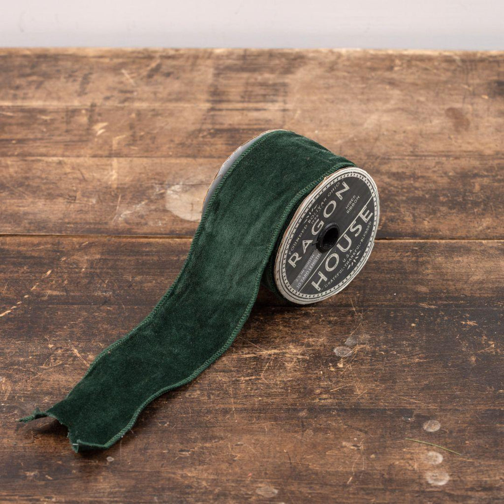 Emerald Green Velvet Ribbon - 2.5" width x 360" long