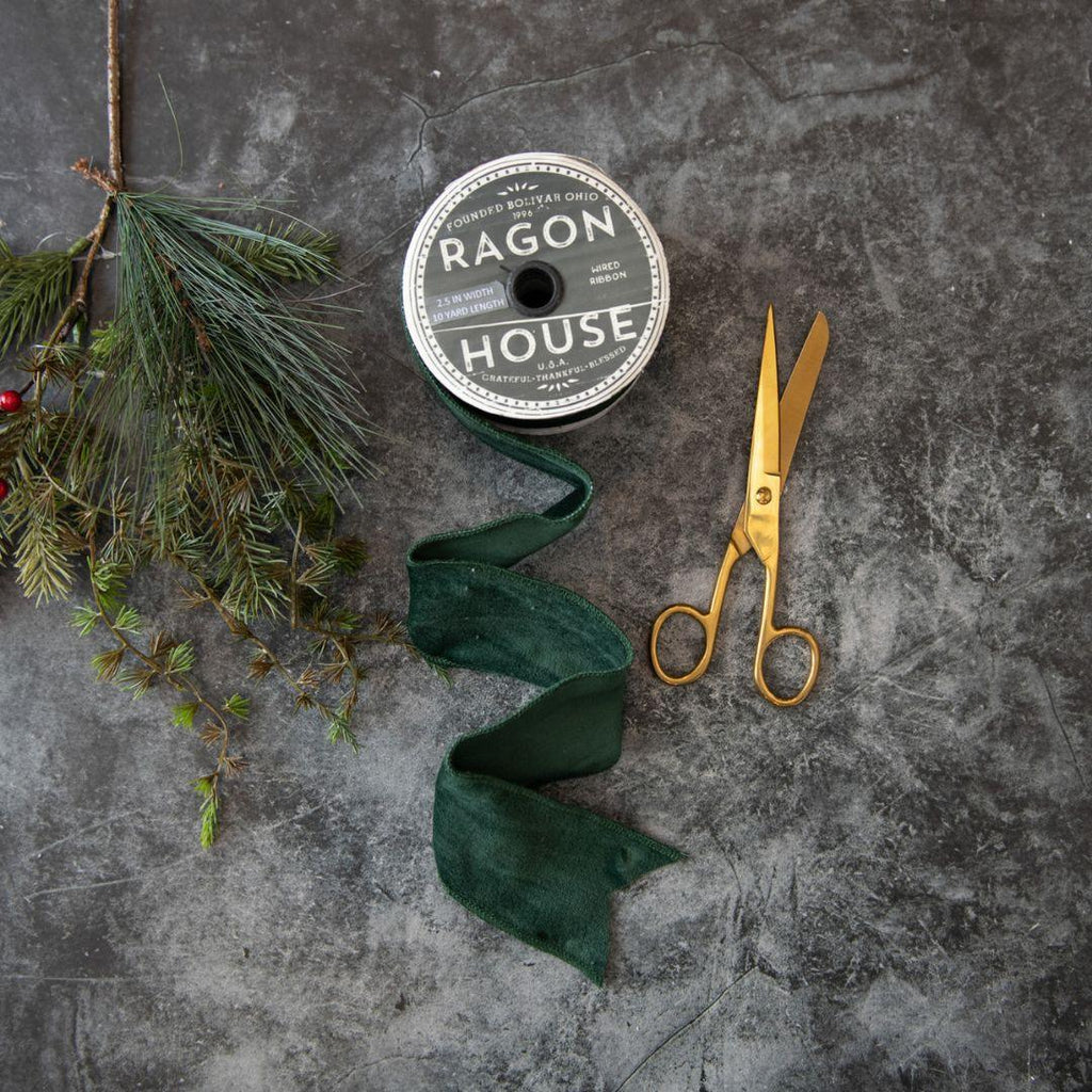 Emerald Green Velvet Ribbon - 2.5" width x 360" long