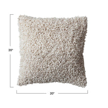 20" Cream Woven Boucle Pillow