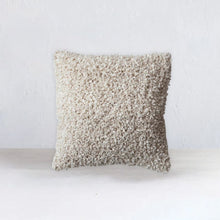 20" Cream Woven Boucle Pillow