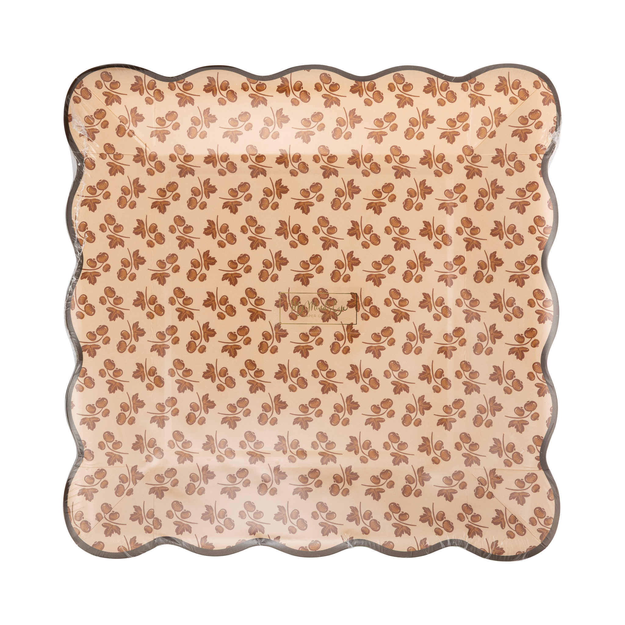 Autumn Block Print Paper Plates