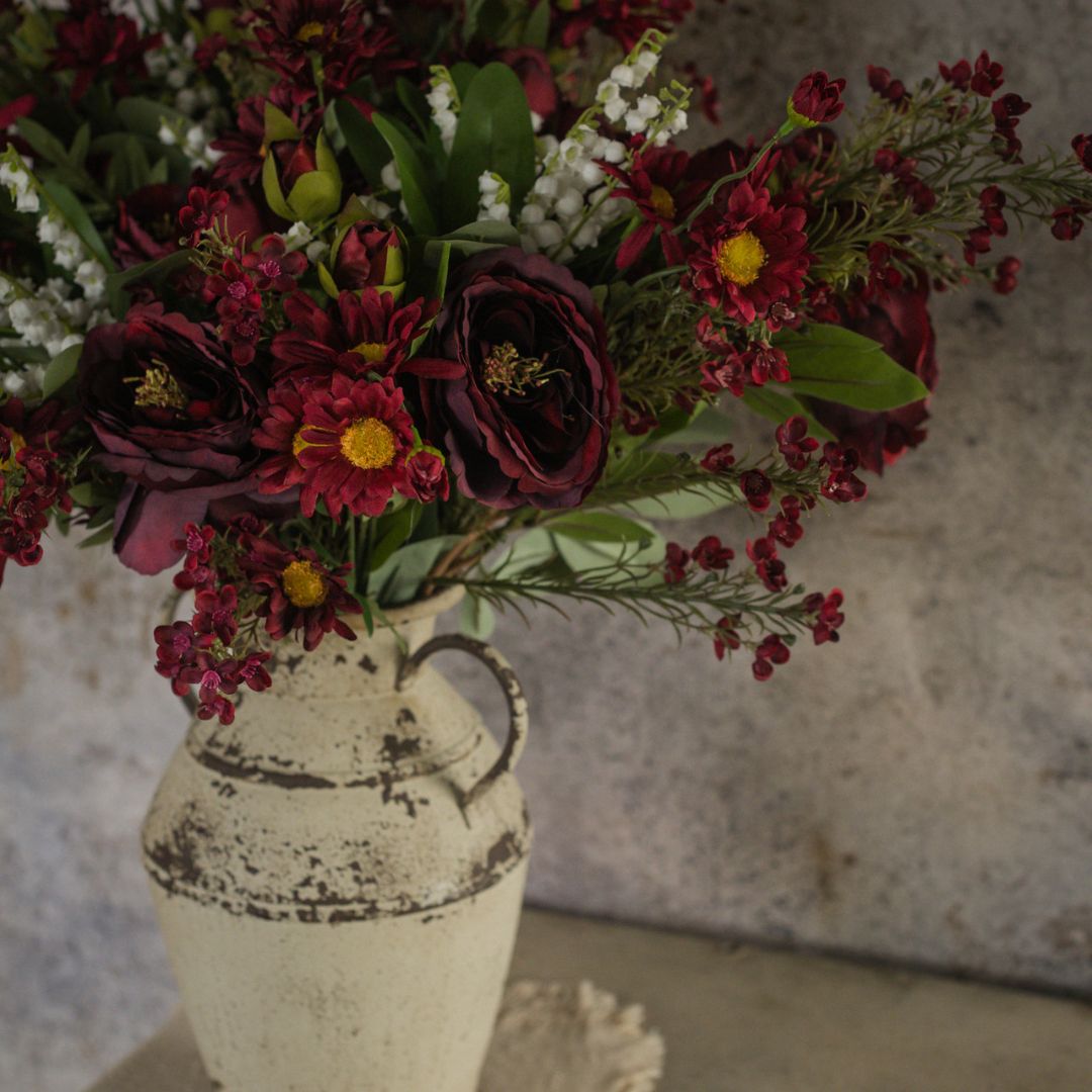 21" Burgundy Daisy Spray