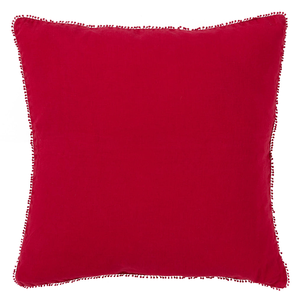 Pompom Design Pillow - Down Filled