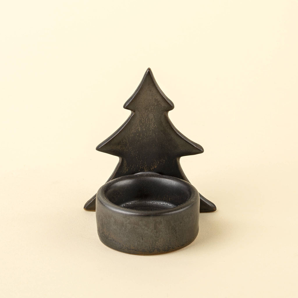 Blk. Winterlight Tree Tealight Holder