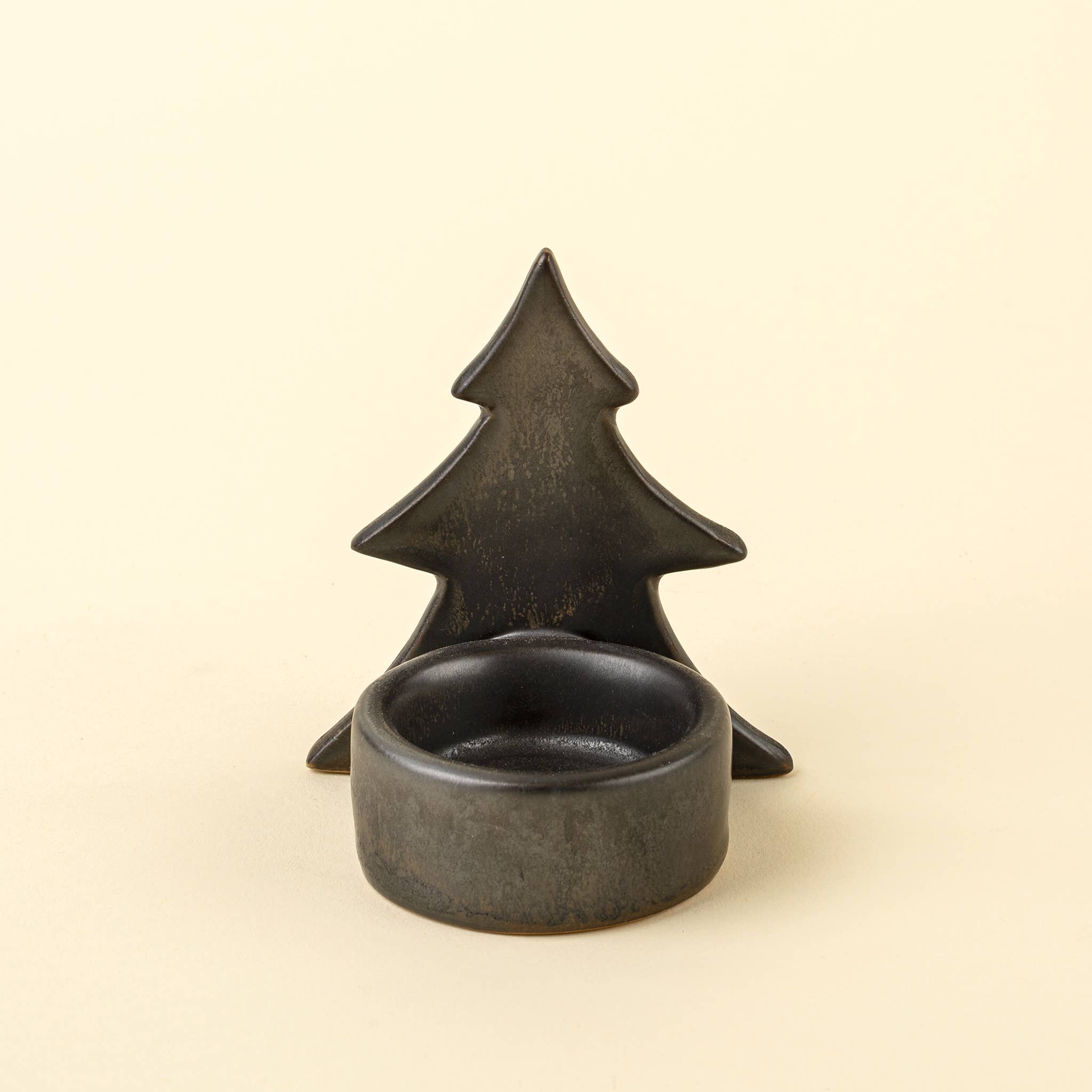 Blk. Winterlight Tree Tealight Holder