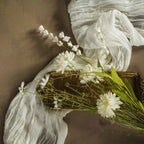 22" White Pom Pom Wildflower Spray