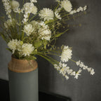 22" White Pom Pom Wildflower Spray