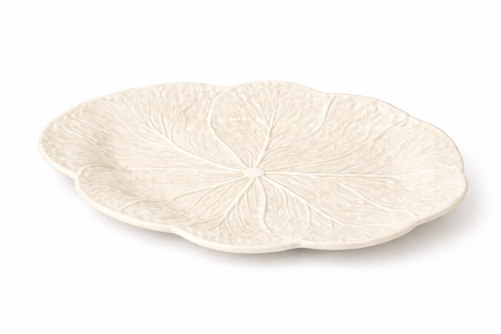 Le Jardin White Cabbage Oval Platter