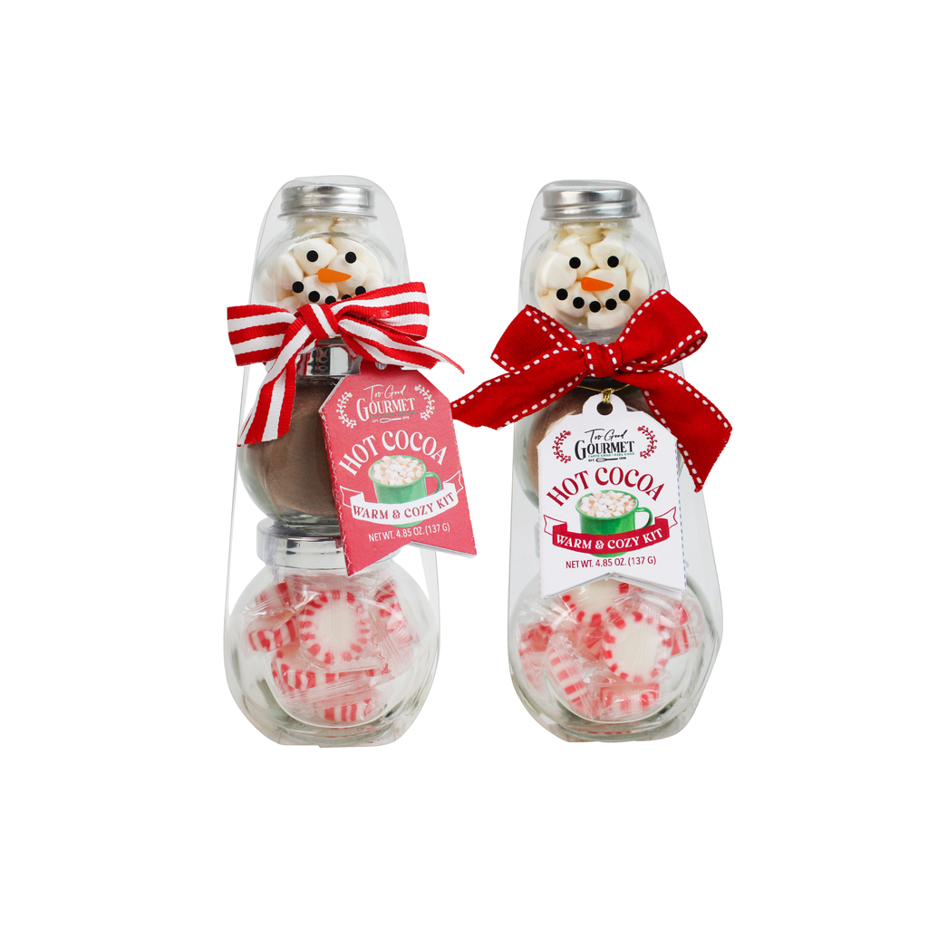 Stack Glass Jar Snowman Cocoa S/3