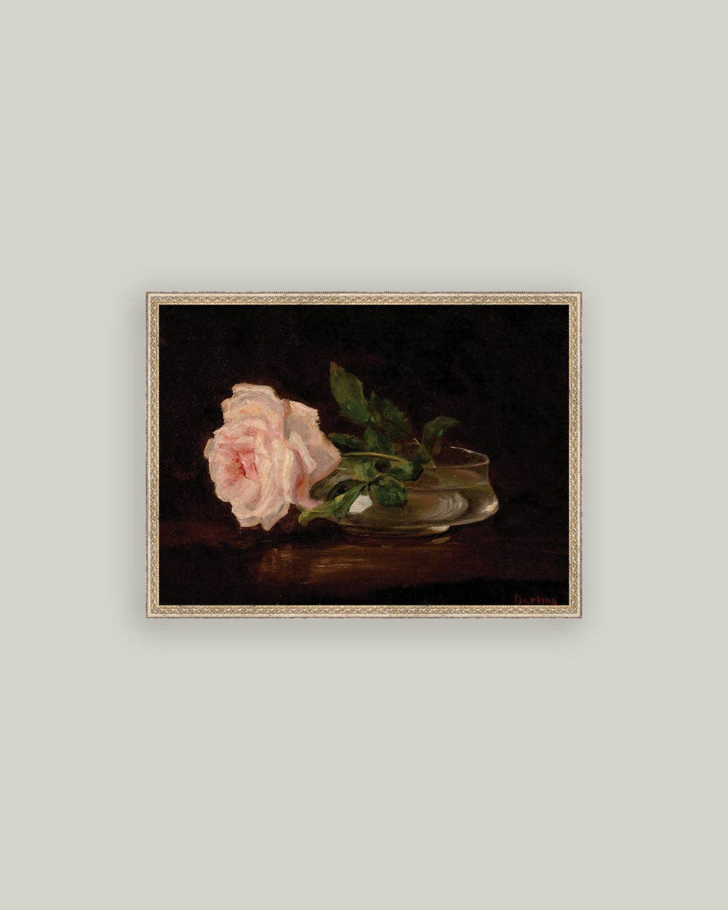 Still Life with Rose Framed Antique Art