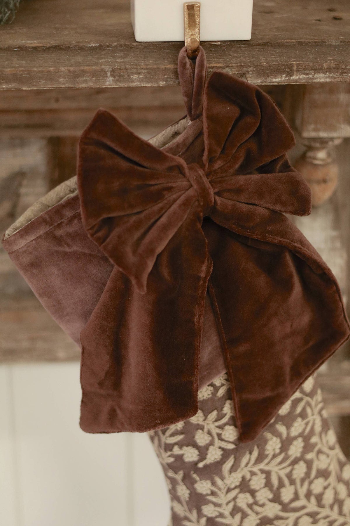 Velvet Bow Clip Clove