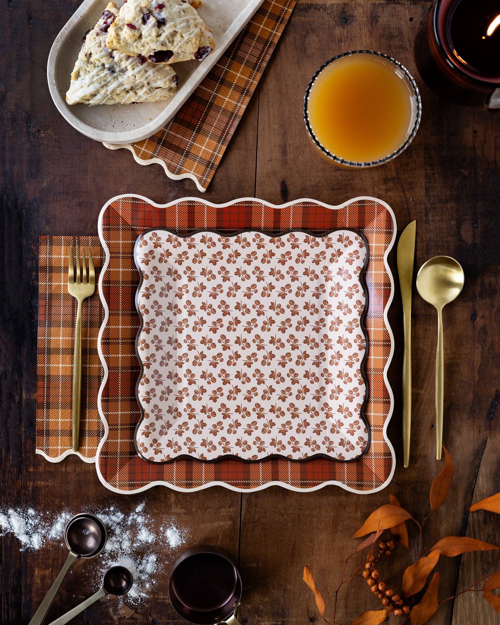 AUT1339 - Autumn Plaid Dinner Paper Napkins