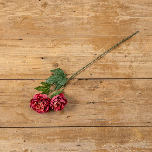 25" Burgundy Peony Stem - Faux Flower Decor