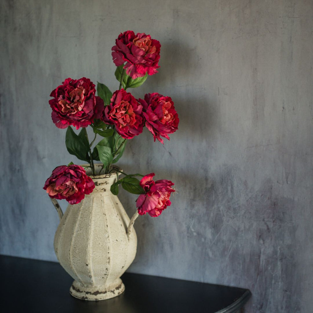 25" Burgundy Peony Stem - Faux Flower Decor