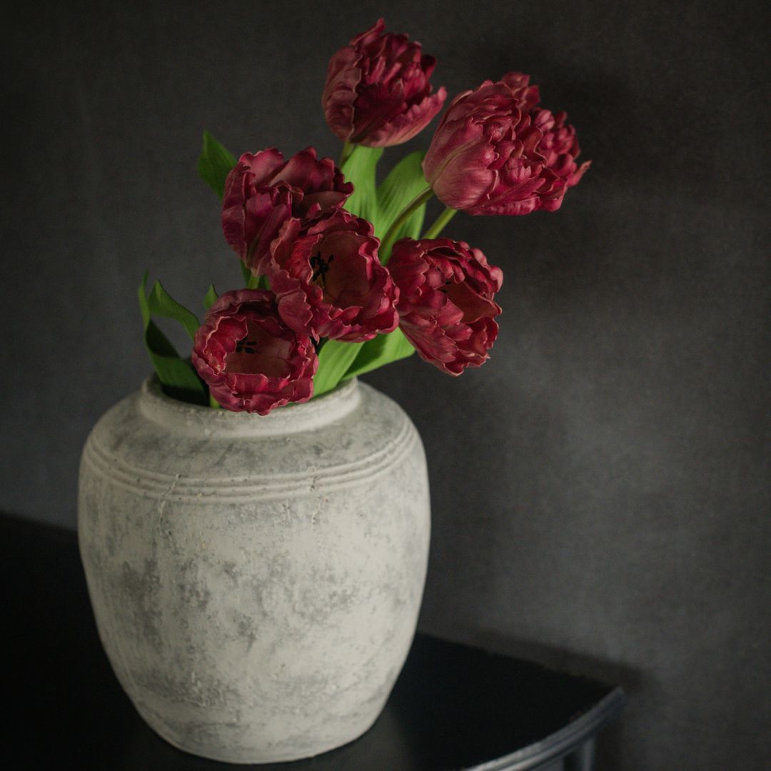 25" Burgundy Tulip Stem - Faux Flower Decor