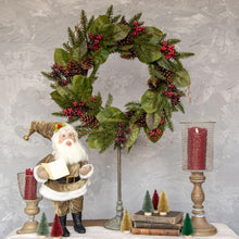 26" Cedar & Magnolia Leaf Berry Wreath