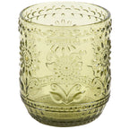 Green Flower Drinking Glass