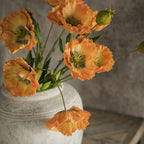 27" Orange Poppy Spray - Faux Flower Decor