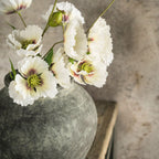 27" White Poppy Spray - Faux Flower