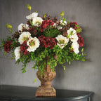 27" White Poppy Spray - Faux Flower