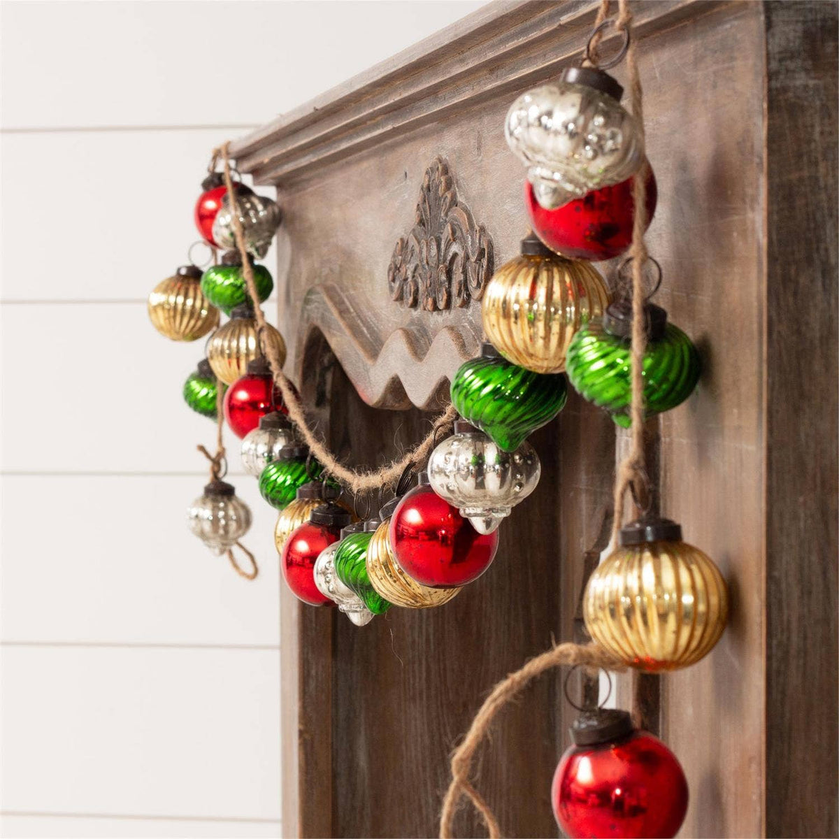 Garland - Colored Mercury Glass Ornaments (PC)