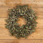 28" Snowy Fittonia Pine & Berry Wreath