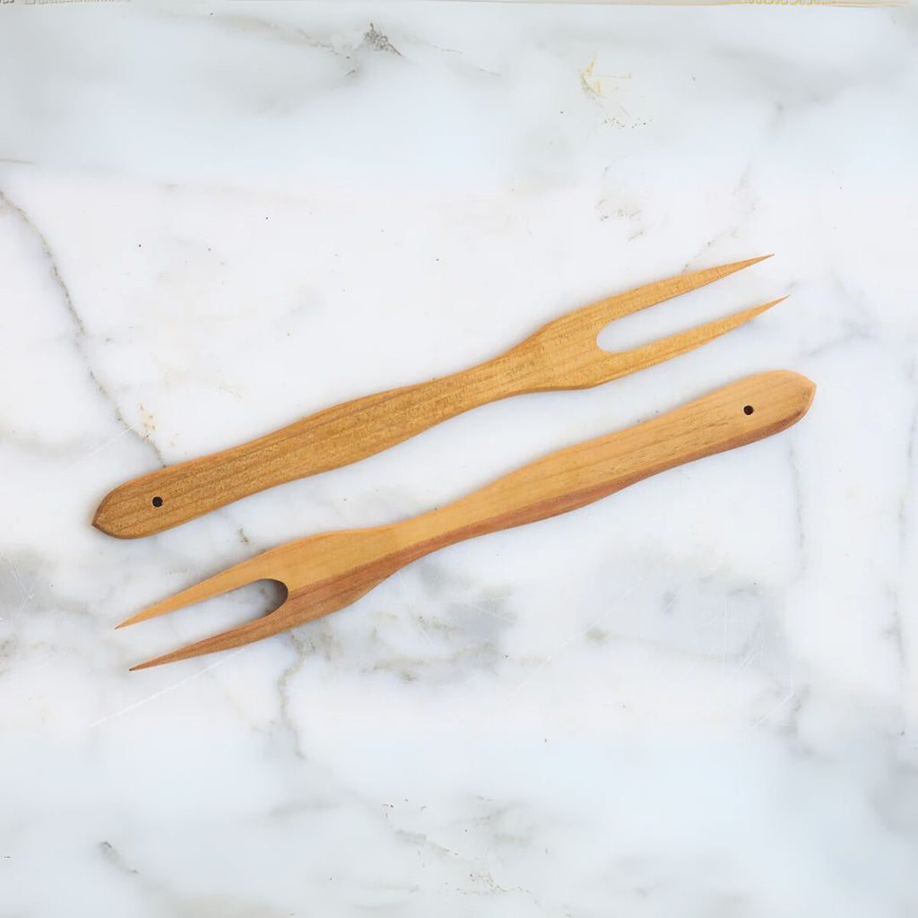 2 Prong Fork – German Cherrywood Cooking & Serving Utensil